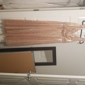 Rose Gold Sequin Bridesmaid/ Prom Dress
